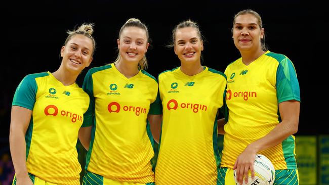 Jamie-Lee Price, Sophie Dwyer, Kiera Austin, Donnell Wallam of Australia. Photo by Chris Hyde/Getty Images.