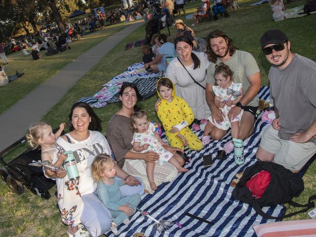 Dotti Jurczyluk, Billie King, Laura Parker, Bethany Parker, Thea Parker, Parker Jurczyluk, Lillly Parker, Jane Reid, James Parker, and Cory Jurczyluk at Mildura NYE 2024. Picture: Noel Fisher