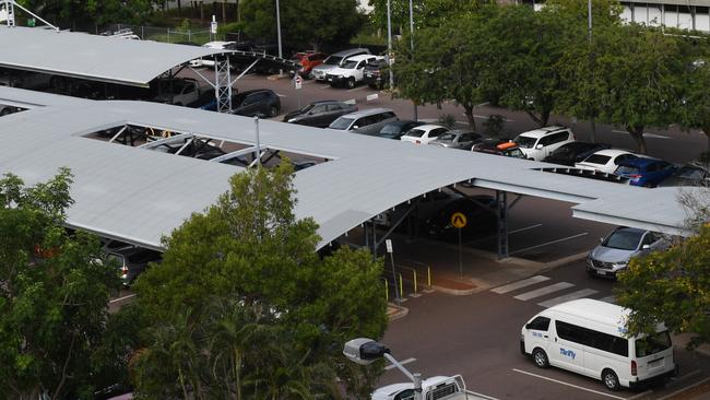 The Woolworths Darwin carpark, one of the capital’s most challenging carparks to navigate. Picture: Katrina Bridgeford.