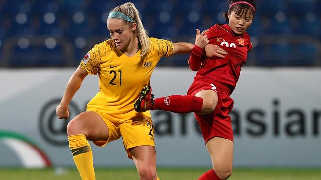 Ellie Carpenter of Australia in action in 2018. (Photo by Francois Nel/Getty Images)