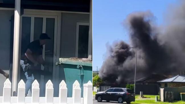 Large fire engulfs home at Upper Coomera. Picture: Tori-Alice Wolf.