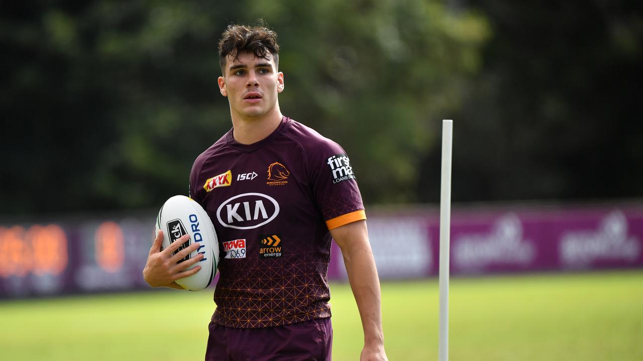 Herbie Farnworth is seen during Brisbane Broncos training at Clive Berghofer Field in Brisbane, Tuesday, June 23, 2020. The Broncos will play the Gold Coast Titans in their round 7 NRL match at Suncorp Stadium on Saturday. (AAP Image/Darren England) NO ARCHIVING