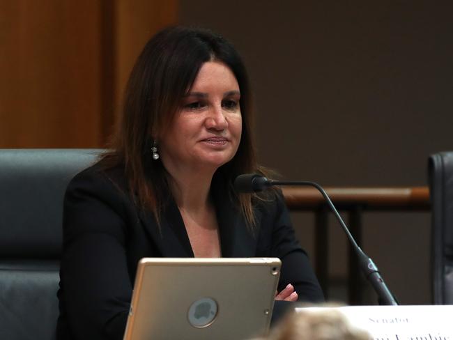 Senator Jacqui Lambie pictured at a Senate Estimates hearing in Canberra. Picture: Kym Smith