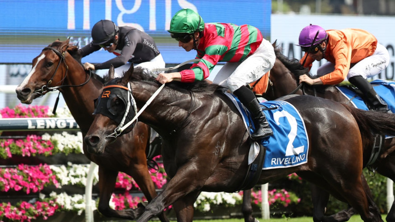 Rivellino surges to victory in the Inglis Millennium at Randwick on Saturday. Picture: Jeremy Ng/Getty Images