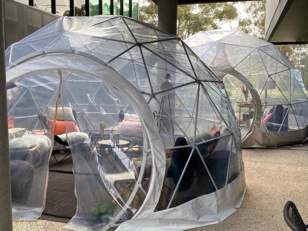 The meeting igloos at Element, Melbourne. Picture: Simone Mitchell