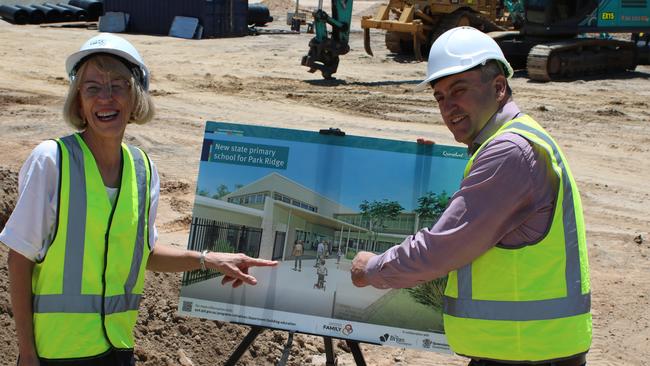 Logan MP Linus Power at the Park Ridge site this week where a school will open in 2025. Picture: Supplied