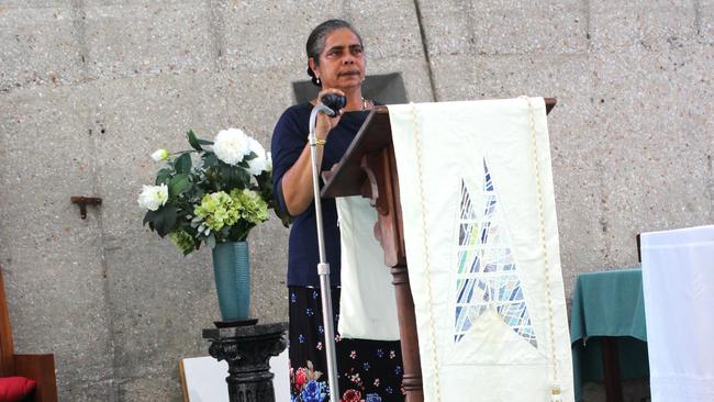 Current ALC chairwoman Cherelle Wurrawilya delivers the eulogy. Picture: Jason Walls