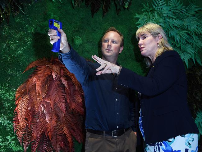 A tender has been awarded to local companies to undertake this work Matt Hoogland from Hoogland consultants with Minister Eva Lawler. Picture Katrina Bridgeford.