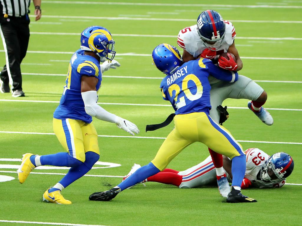 Rams Hold off Giants 17-9; Ramsey, Tate Fight After Game