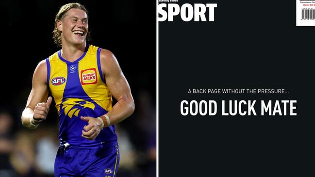 Puma has bought the back page of the West Australian in a unique act of support to Harley Reid.