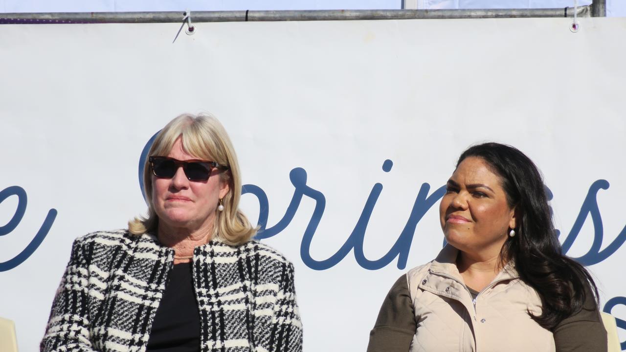 Chief Minister Eva Lawler and Senator Jacinta Nampijinpa Price. Picture: Gera Kazakov