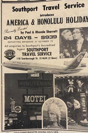 What an incredible trip this would have been. Gold Coast Bulletin old advertisements. July 1975