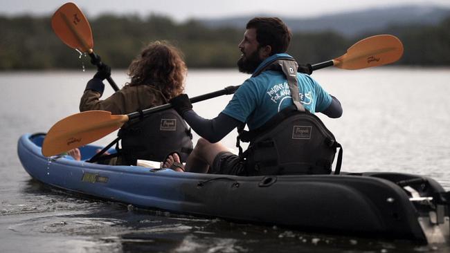 The Positive Change for Marine Life team in action running their weekly monitoring and mapping surveys of the Brunswick River. Picture: Positive Change for Marine Life