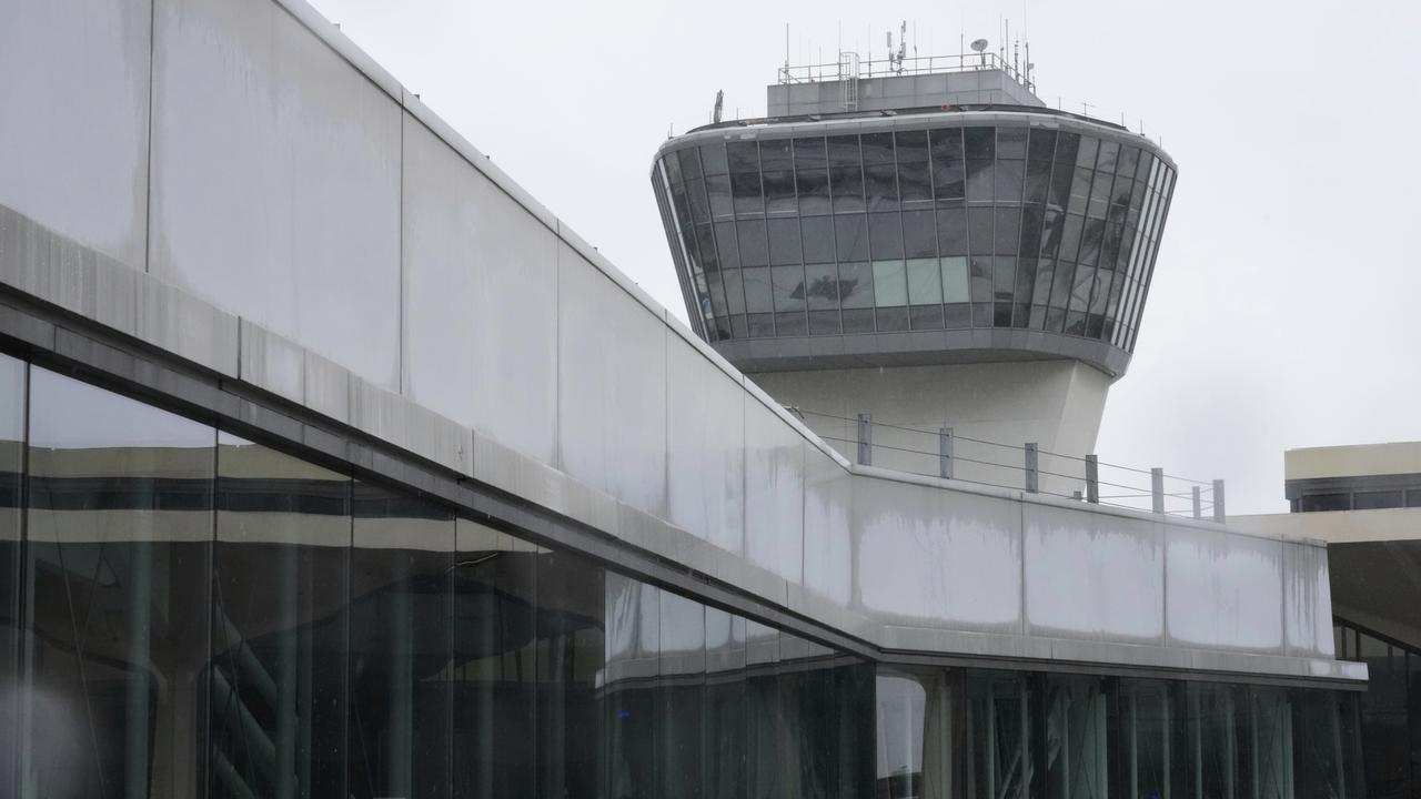 A control tower is seen at Newark Liberty International Airport in Newark, Monday, May 5, 2025. Picture: AP Photo/Seth Wenig