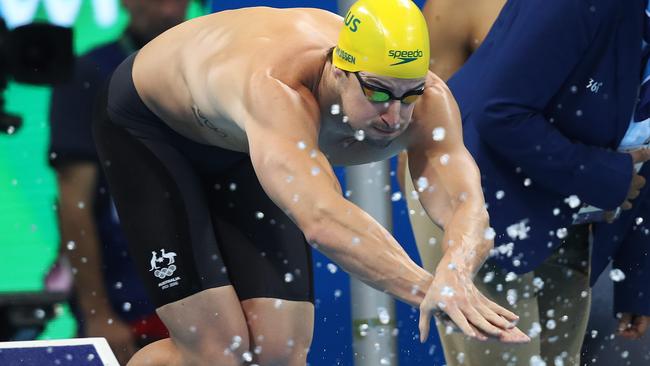 James Magnussen swimming in the 4 x 100m freestyle relay for Australia at last year’s Rio Olympics. Picture. Phil Hillyard