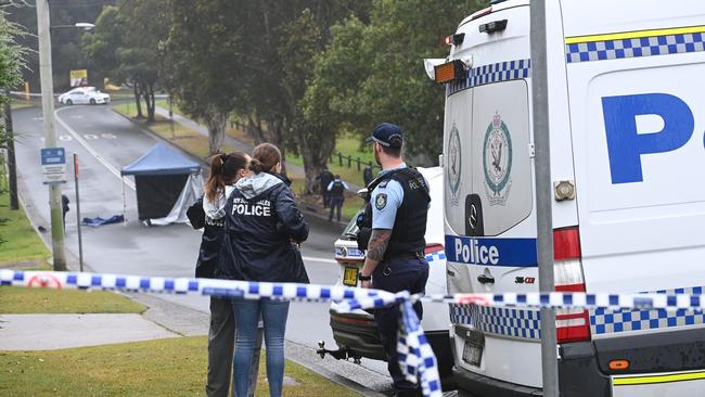 Police are investigating reports gunshots were fired before a body was found in a burned out car in North Parramatta. Picture: NCA NewsWire / Jeremy Piper