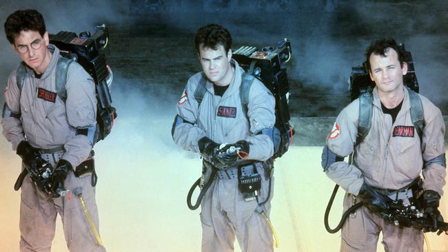 The original Ghostbusters, with Aykroyd at centre.