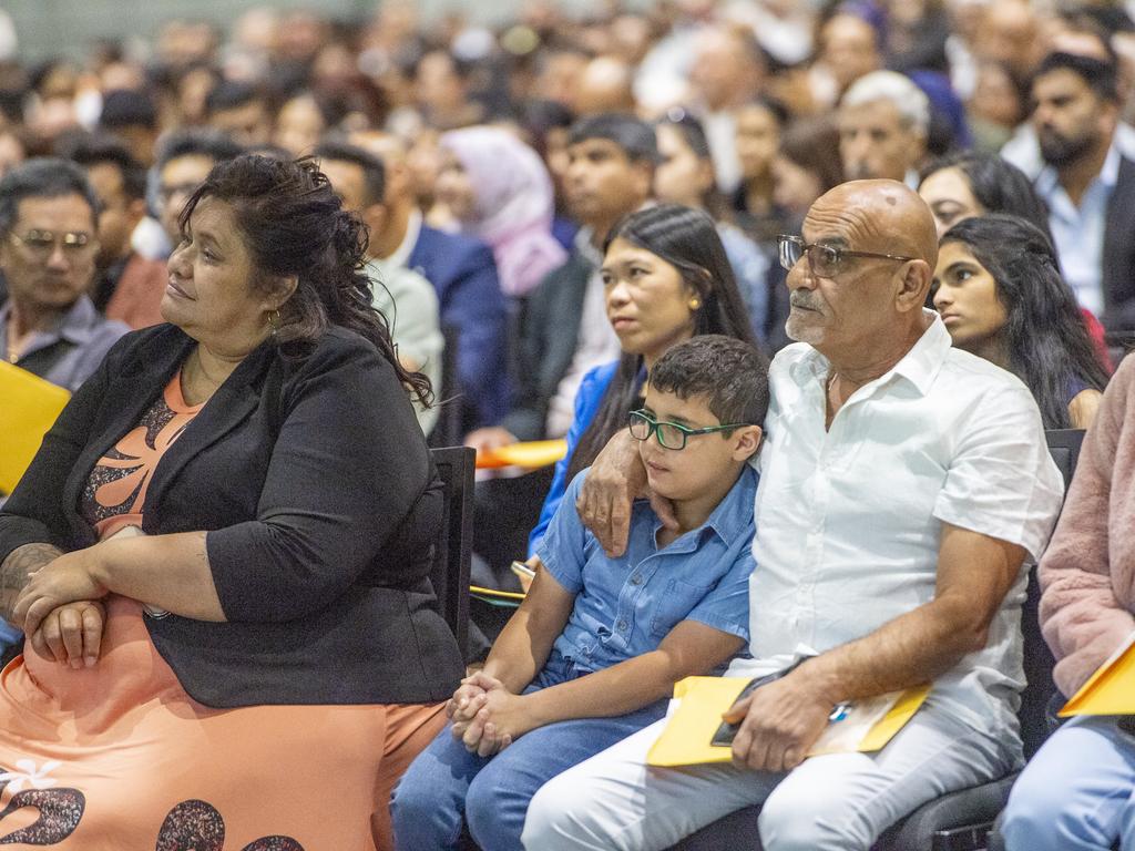 New Australians at the mass citizenship ceremony at Sydney Olympic Park. Picture: NewsWire / Jeremy Piper