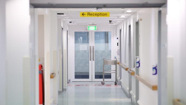 Health Minister Sarah Courtney takes a tour of the Royal Hobart Hospital COVID-19 vaccination hub. Picture: Zak Simmonds