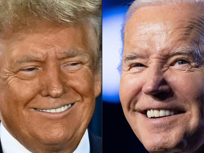 (FILES) (COMBO) This combination of pictures created on March 06, 2024 shows former US President and 2024 presidential hopeful Donald Trump in Las Vegas, Nevada, on January 27, 2024 and US President Joe Biden in Washington, DC, on January 24, 2024.. Joe Biden and Donald Trump square off for a historic US presidential debate this week, with the stage set for what could be a pivotal moment in the 2024 race as millions of potential voters tune in. (Photo by Patrick T. Fallon and SAUL LOEB / AFP)