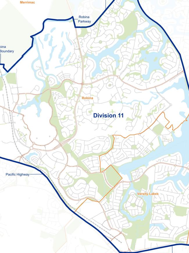 Gold Coast Division 11 Electoral Commission map 2020. Photo: ECQ