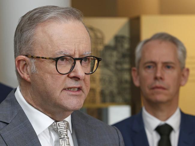 Prime Minister Anthony Albanese and then Immigration Minister Andrew Giles. Picture: NewsWire/John Appleyard