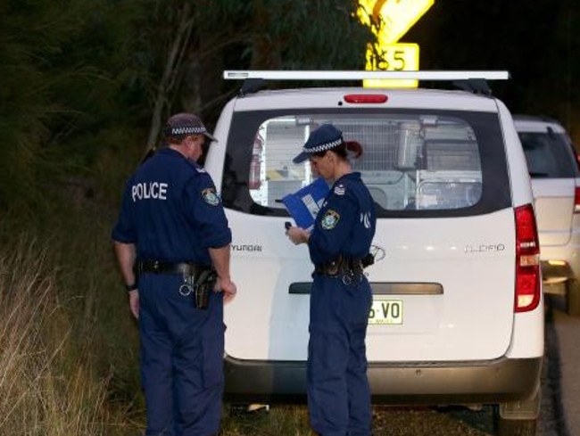 Forensics officers at spot Easter’s body was dumped.