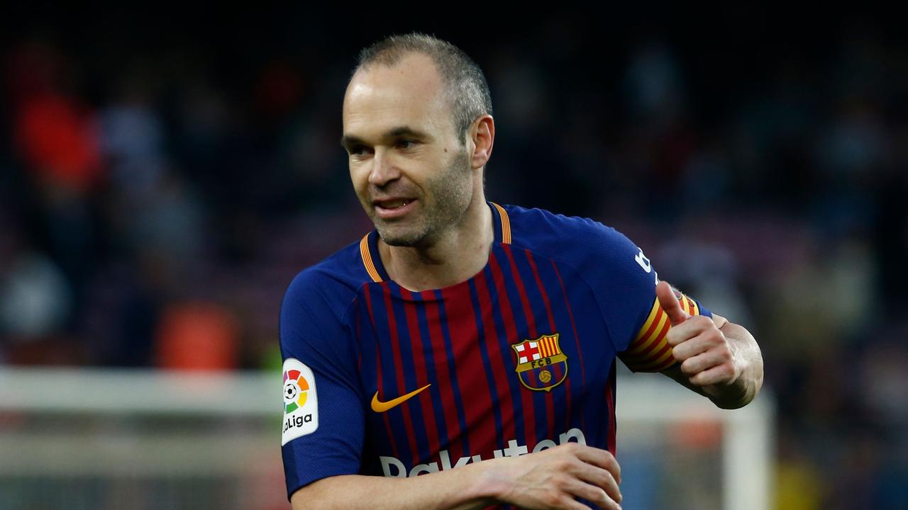 Barcelona's Spanish midfielder Andres Iniesta