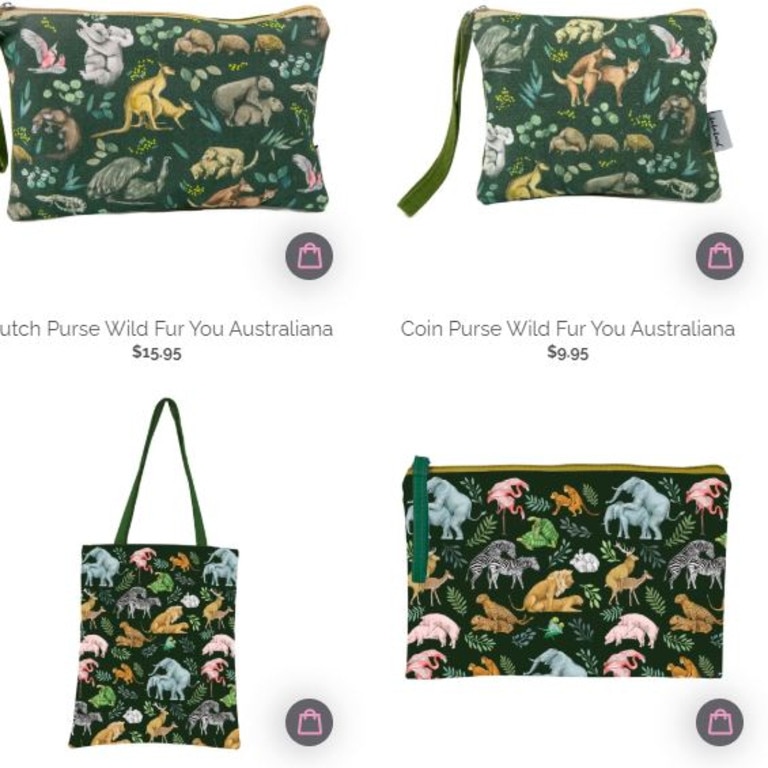 Australian company La La Land is behind the cheeky design, with a range of other bags in the ‘Wild Fur You’ print. Picture: La La Land