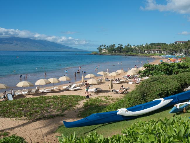 WAILEA BEACH The golden sands of Wailea Beach might look like the private beaches of nearby Four Season Resort Maui and Grand Wailea, but they are very much open to the public. With resort guests frequenting the area, this is the best beach on Maui for celebrity-spotting. Relaxed surf attracts kayakers and stand up paddleboarders. Visit between December and April for a good opportunity to see breaching humpback whales.