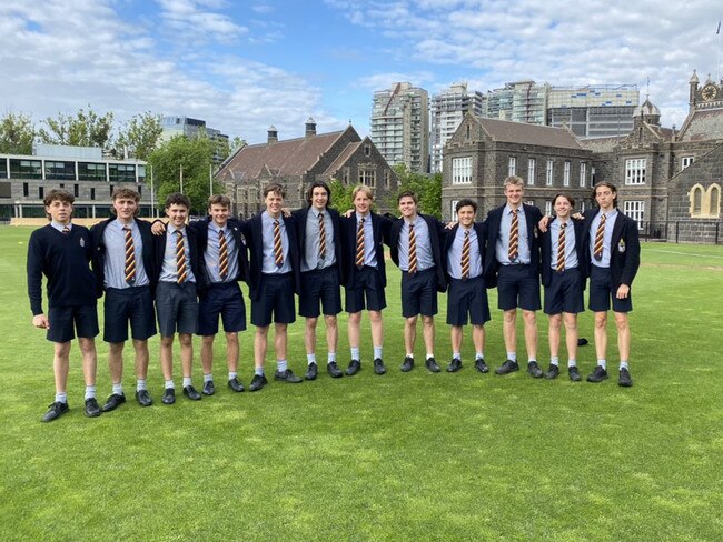 Melbourne Grammar ahead of their first APS game of the season against Haileybury. (Picture: Baggy Blue Twitter)