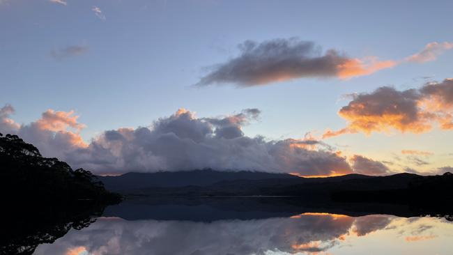 Lake Pedder's last light. Picture: Charlotte Ditcham. Your Focus on Tasmania **ONE TIME USE ONLY**
