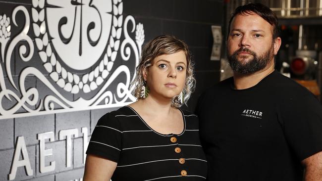 Aether owners Annie and Dave Ward are hoping to expand their taproom and brewing production. Picture: Josh Woning