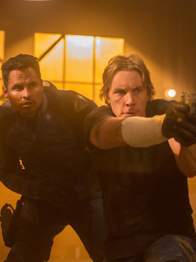 Michael Pena and Dax Shepard as the new big-screen, action-comedy take on the CHIPS duo. Picture: Warner Bros