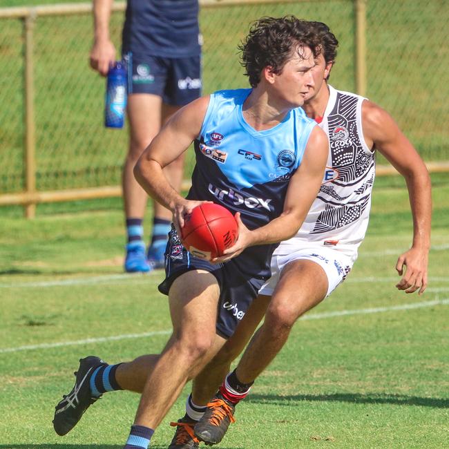 Joseph Collinson as the Darwin Buffaloes v Southern Districts in the Mens Premier League at Cazaley Oval. Picture: Glenn Campbell