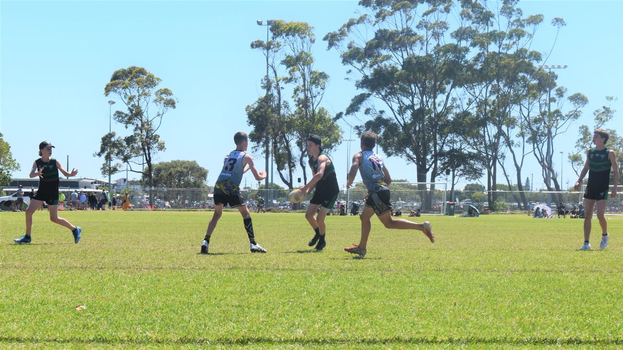 U12 Boys Tasmania Thunder vs NSW Northern Eagles at the National Youth Touch Football Championships, Kawana 2022. Picture: Eddie Franklin