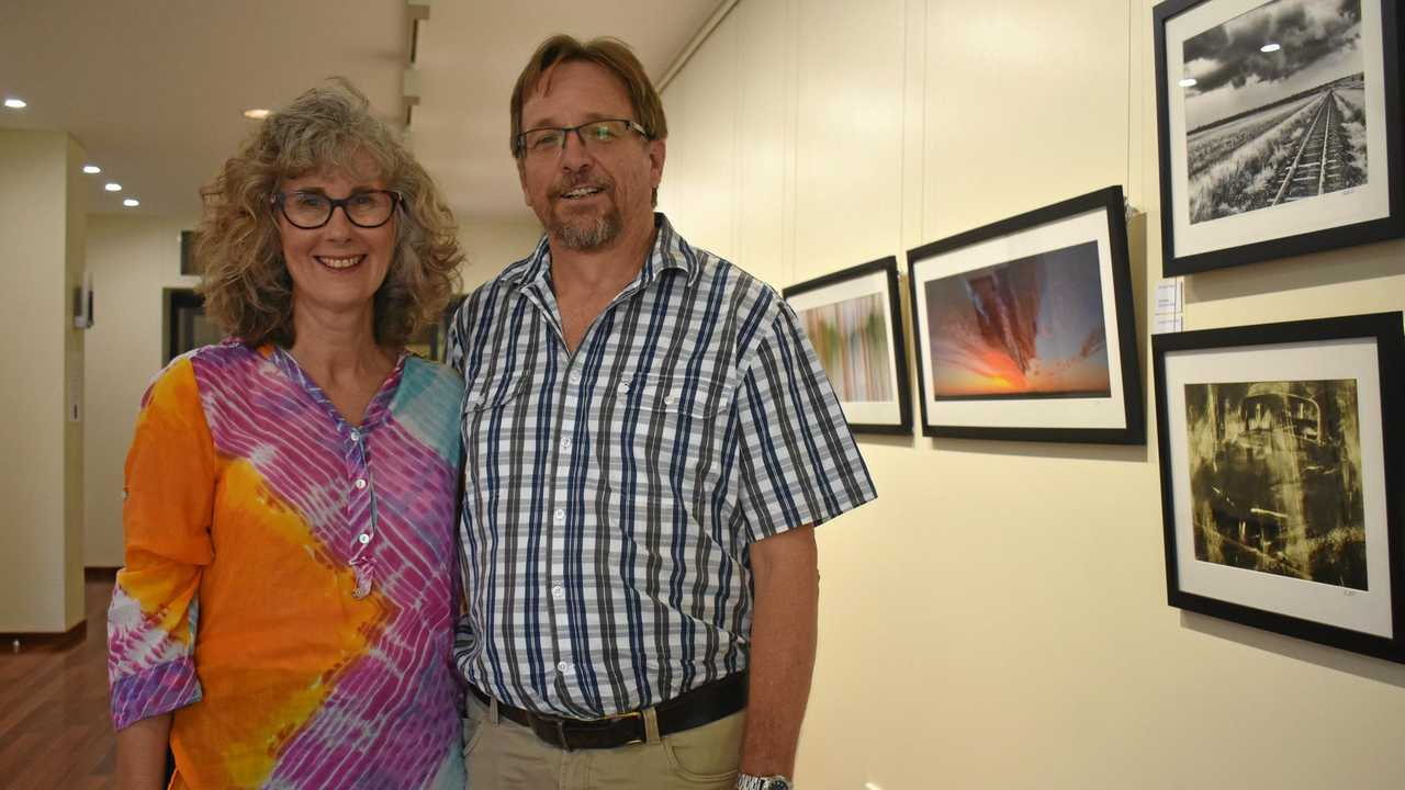 COLOUR AND LIGHT: Sharon and Brett Roberts in the Walk of Art, where their show Re:Place is open until June 22. Picture: Jorja McDonnell