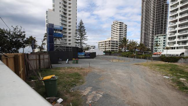 The Pacific One Gold Coast showroom and site in Frederick St Surfers Paradise after the tower was canned. Picture Glenn Hampson