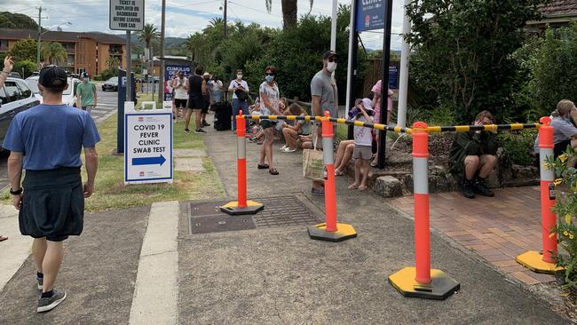 Lismore Base Hospital’s Covid testing clinic saw wait times of up to three and a half hours on Boxing Day 2021.