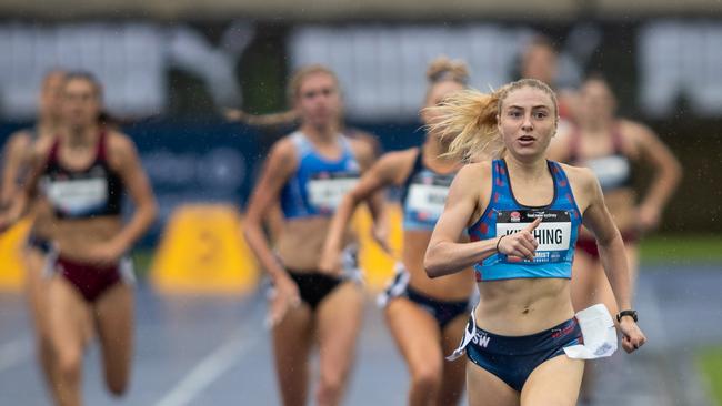 Hayley Kitching from Coffs Harbour winning her gold.