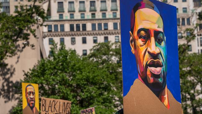 Protesters at a rally in New York City.