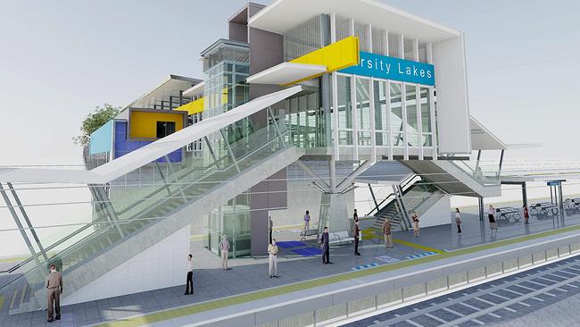 A 2008-era artist impression of what Varsity Lakes station would look like.