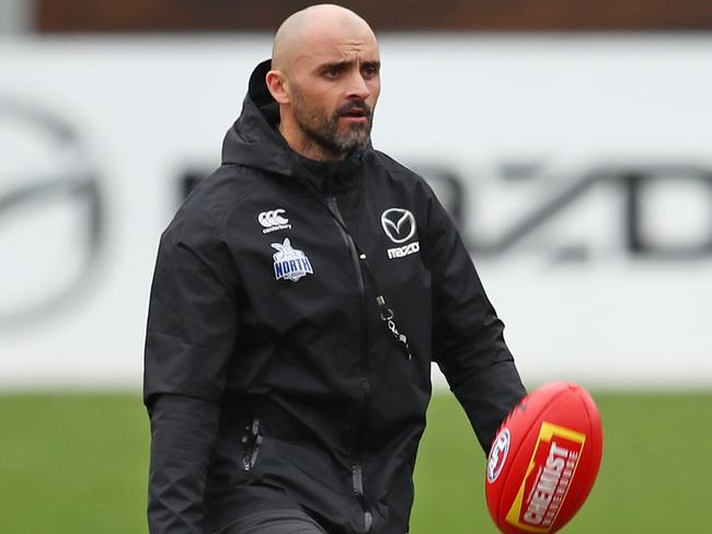 North Melbourne Kangaroos interim coach Rhyce Shaw says he would love the top job. Picture: Scott Barbour/Getty Images