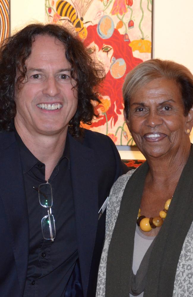 Kent Morris and Aunty Pam Pederson at the opening of The Torch exhibition. Picture: Supplied