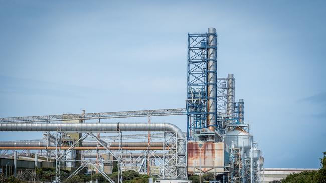 Aluminium giant Alcoa Australia has immediately cut production at its Portland smelter. Picture: Jake Nowakowski