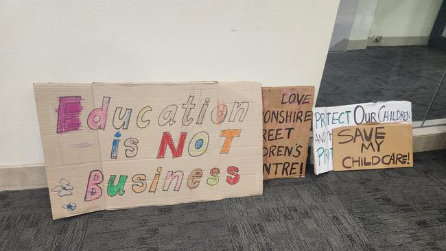 A photo of banners created by children of the centre.