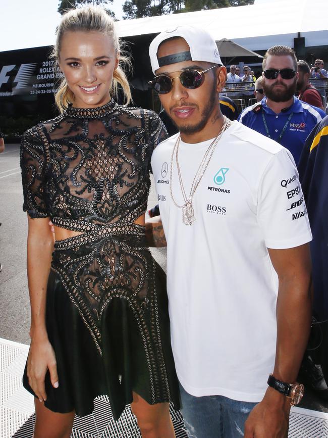 2017: Lewis Hamilton with Brooke Hogan. Picture: David Caird