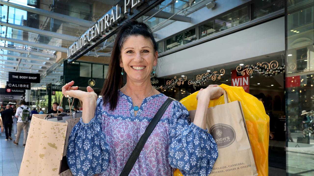 Glenys Doherty out Christmas shopping in Rundle Mall, Adelaide. Picture: Dean Martin