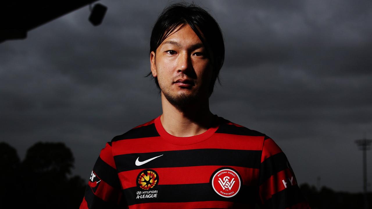 Western Wanderers A-League new recruit Yojiro Takahagi who arrived from Japan this morning at Blacktown, Sydney. Pic Brett Costello