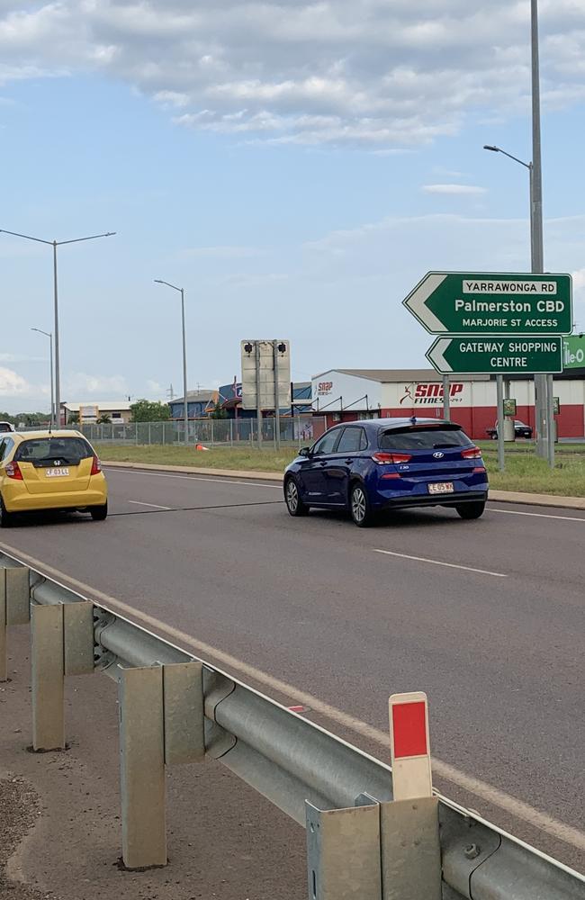 Yarrawonga Rd at Palmerston where a male pedestrian, 59, was struck by a vehicle and died about 6pm on Wednesday, November 9, 2022. Picture: Sierra Haigh